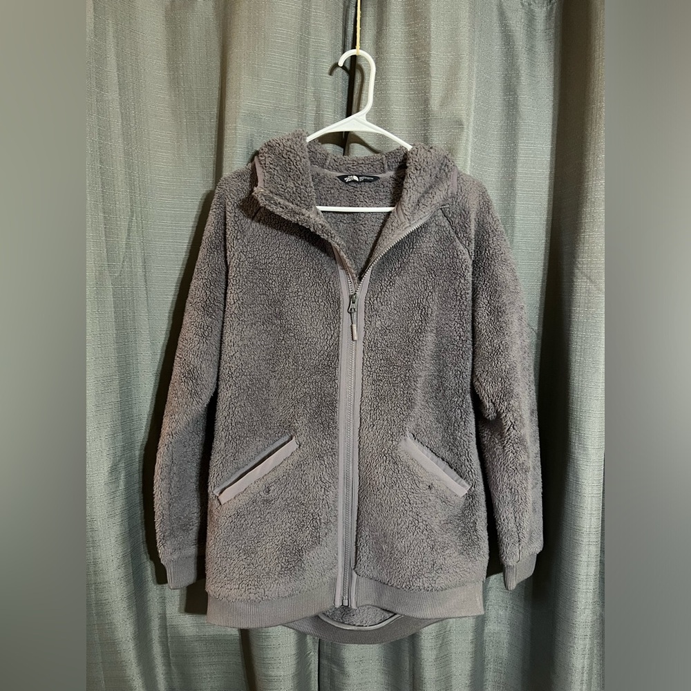 M | The North Face Fleece Full Zip Jacket with Pockets and Hood, Gray